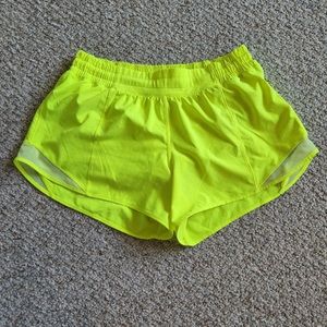 lululemon highlighter yellow shorts